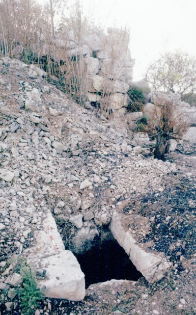 View of 'tower' and cistern at Tal-Gawhar