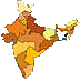 A cute li'l map of India