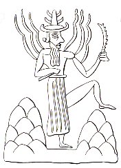 Portion of cylinder seal. Akkadian Period.