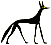 [Anubis in his animal form]