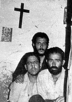 Kiko con los primeros compa�eros de Palomeras Altas, Domingo y Manolo