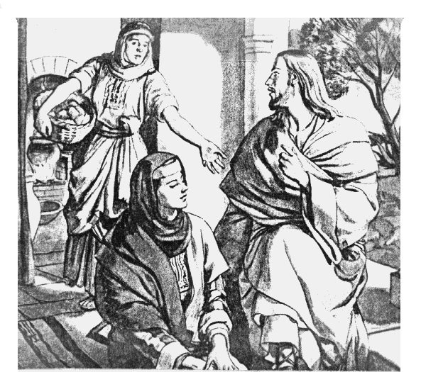 Mary and Martha with Jesus