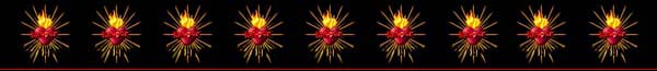 Line of Flaming Hearts and Crosses