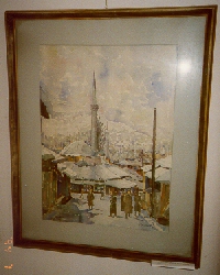 'Cekrcina dzamija pod snijegom', akvarel, 64 x 48 cm, F. ARIFHODZIC
