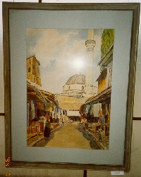 'Trgovke', akvarel, 57 x 41 cm, P. SAIN