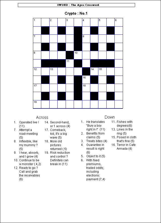 Cryptic Crossword Puzzle