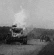 burning sherman tank