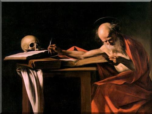 CARAVAGGIO: S�o Jer�nimo Escrevendo