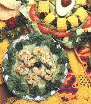 Shrimp & Coriander Sauce 
Camarones con Salsa de Cilantro