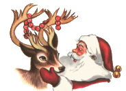 SANTA 
AND REINDEER PIC