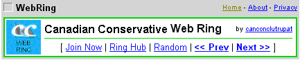 Canadian Conservative Web Ring Canadian Alliance Progressive Conservative Canada