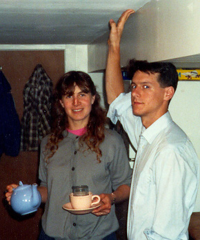 picture of me and my sister in her tiny apartment