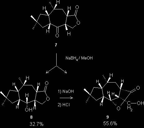 Reduction of the compound 7 with sodium borhydride