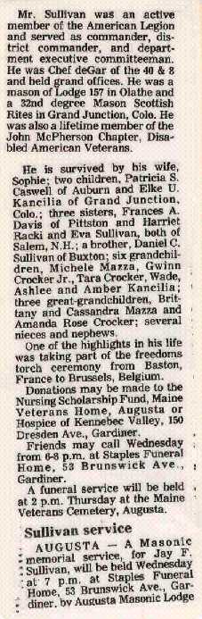 Jay Sullivans Obit