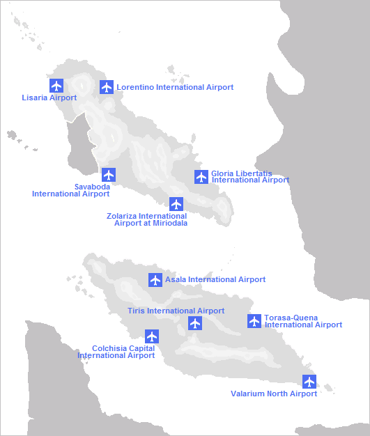 Map of airline routes