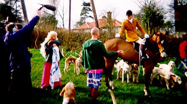 Leave that nice huntsman alone you big transvestite - and take that film crew with you