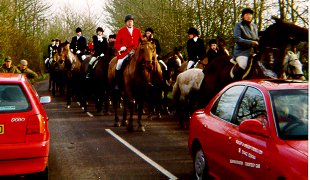 We don't need vehicles to block the road - we can use horses in blatant disregard for the laws of the highway