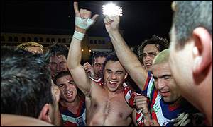 Lebanon celebrate a fantastic victory against USA