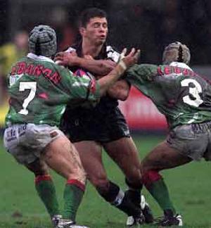 Henry, on the attack, is met by a pair of Cedars.