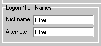 LOGON NICK NAMES WINDOW