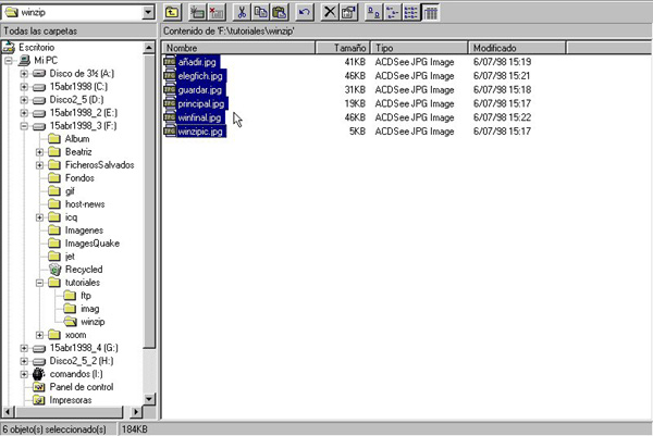 Elegir archivos con el explorador