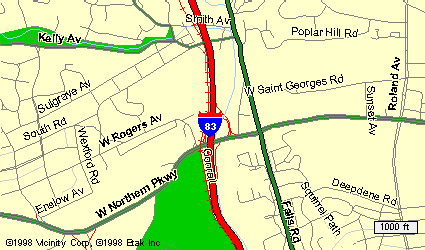Northern Parkway Exit on I-83 N
