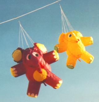 [Two elephant windsocks]