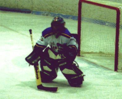 Me in my brand new pads during a game