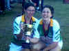 Imelda Kennedy (left) and the 2001 Championship Cup