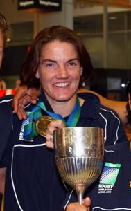 Shelly Matcham back in Australia with the Rugby Sevens World Cup. Photo from ARU website