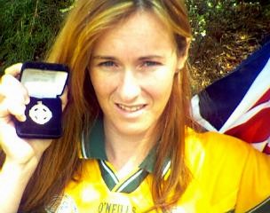 Jacqueline Peacock and her World Cup medal won last year - this year she has claimed two Shamrocks records