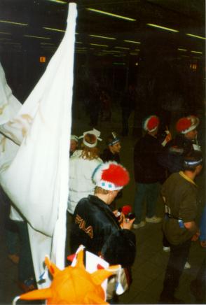 Spandoeken en luchthoorns waren meegenomen