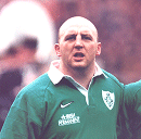 Picture of Keith Wood, the captain of the Irish rugby team.