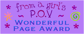 From A Girl's P.O.V. - Wonderful Page Award