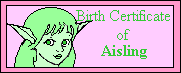 Aisling's Birth Certificate