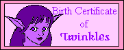Birth Certificate Twinkles