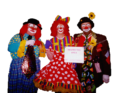 Too Tall and two unidentified shrine clowns