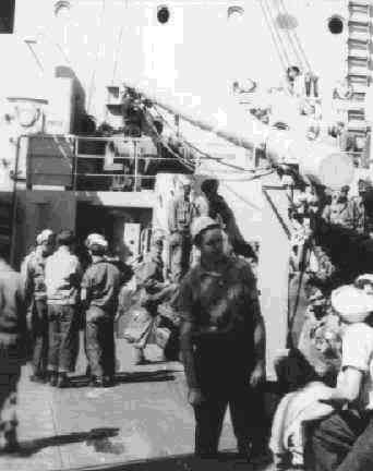 Sailors on liberty ship Santa Maria