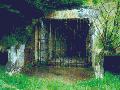 closeup of back gate of gun bunker