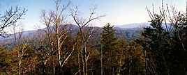 The foothills of the Smokies as viewed from Lookrock