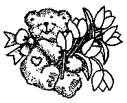 Bear With Tulips To Color