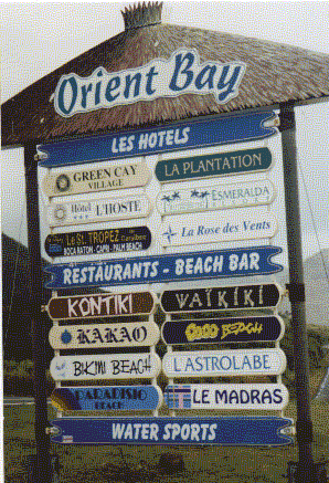Orient Beach sign.