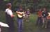 Click on image to view photo of Tony Thomas playing 'When The Mines Grew Still' in Longfield Cemetery on May 19, 2001.