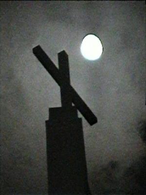 St. Anne's Catholic Church in the wee hours of the morning.