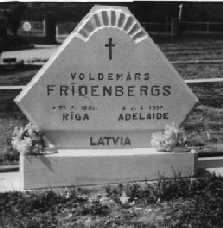 Headstone for Woldemar - died in Adelaide in 1957