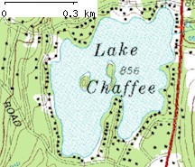 Lake Chaffee, CT - Topo Map 