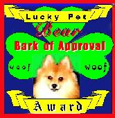 Lucky Pet Bark-of-Approval Award