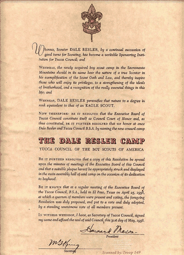 Offical Yucca Council Document