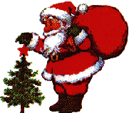 SANTA WITH TREE