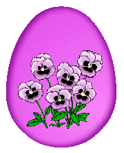 purple egg with
pansies